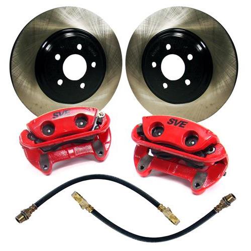 SVE Mustang 13" Cobra Style Front Brake Kit w/ Stock Rotors Red (9404)