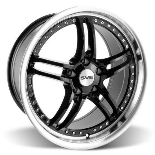 SVE Mustang Series 2 Wheel & Lug Nut Kit 20x8.5/10 Black w/ Machined