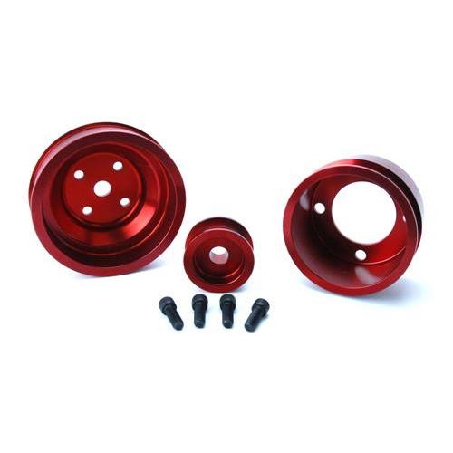SVE Mustang Aluminum Underdrive Pulley Kit Red (7993) GT 5.0L