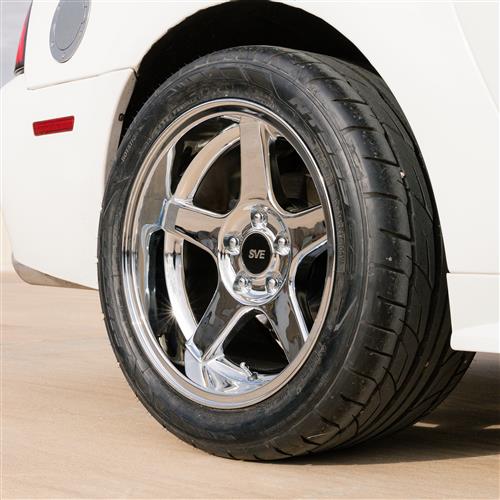 1994-04 Mustang SVE 2003 Cobra Style Wheel & Nitto Tire Kit  - 17x9/10.5 - Chrome - Deep Dish Rear