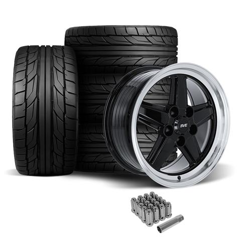 SVE Mustang 5 Lug S89 Wheel & Nitto Tire Kit - 17x8 - Black (79-93)