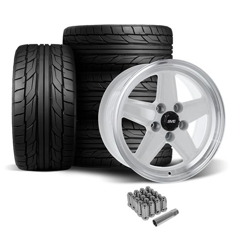 SVE Mustang 5 Lug S89 Wheel & Nitto Tire Kit - 17x8 - White (79-93)
