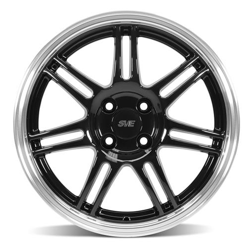 1979-93 Mustang SVE 4 Lug Anniversary Wheel - 17x9  - Black W/ Machined Lip