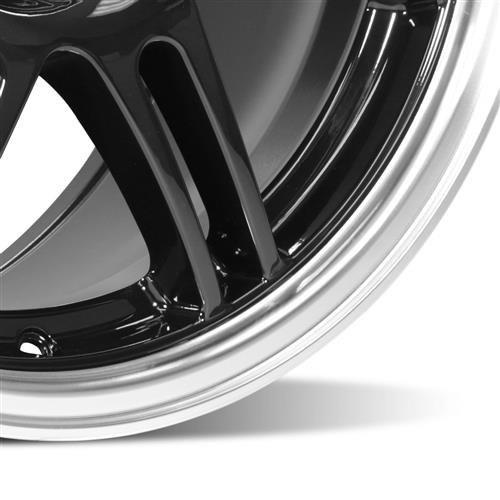 1979-93 Mustang SVE 4 Lug Anniversary Wheel - 17x9  - Black W/ Machined Lip
