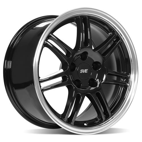 SVE Mustang Anniversary Wheel - 17x9 Black W/ Machined Lip (94-04)