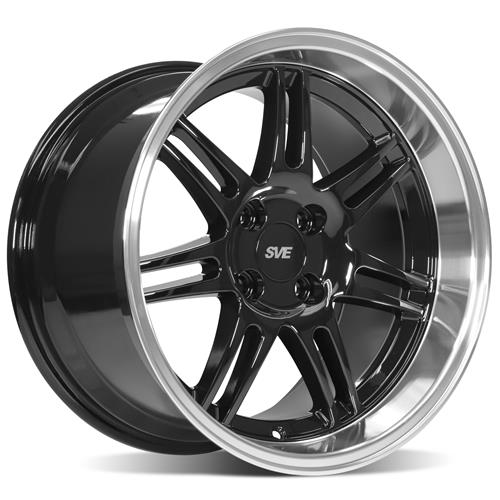 1979-93 Mustang SVE 4 Lug Anniversary Wheel & Nitto Tire Kit  - 17x9/10 - Black W/ Machined Lip