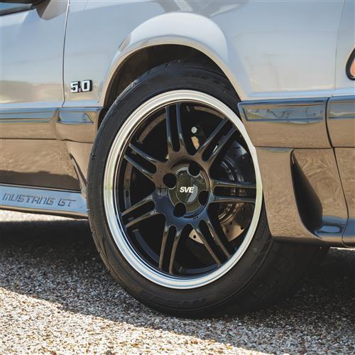 1979-93 Mustang SVE 4 Lug Anniversary Wheel & Sumitomo Tire Kit  - 17x9/10 - Black W/ Machined Lip