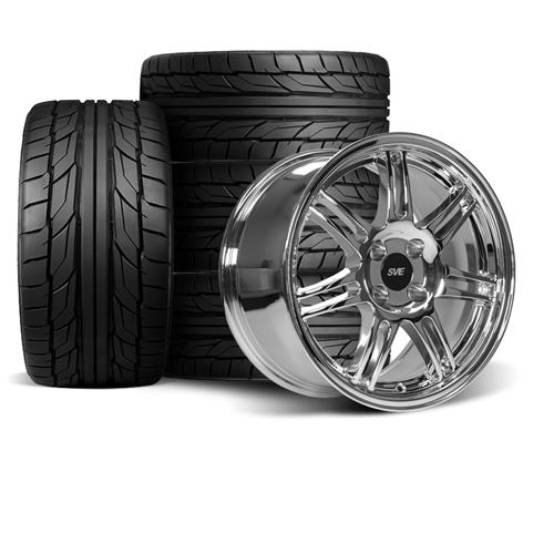 1979-93 Mustang SVE 4 Lug Anniversary Wheel & Nitto Tire Kit  - 17x9 - Chrome