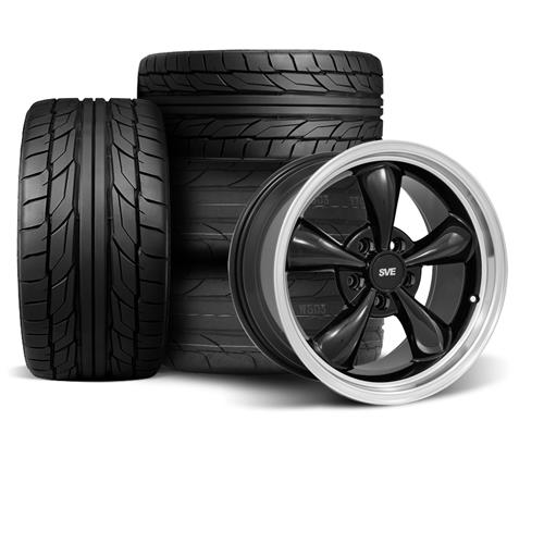 Mustang SVE Bullitt Wheel & Tire Kit - Drag Radial - Black - 17x9/10.5