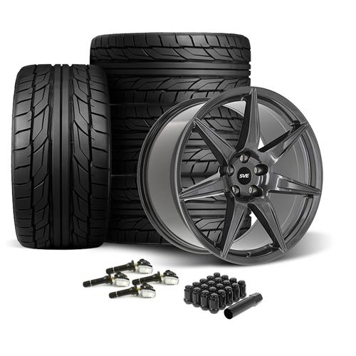 SVE Mustang CFX Wheel & Nitto Tire Kit 20x10/11 - Gloss Graphite 15-23
