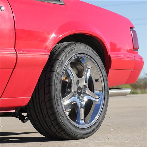 1979-93 Mustang SVE 4 Lug Cobra R Wheel & Tire Kit - 17x8  - Chrome - NT555 G2 Tires