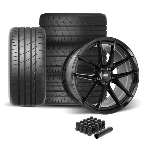 GT500 19号　WedsSpot SVE Mustang DHP1 Wheel & Firestone Kit - 19x10 - Gloss Black (05-14)