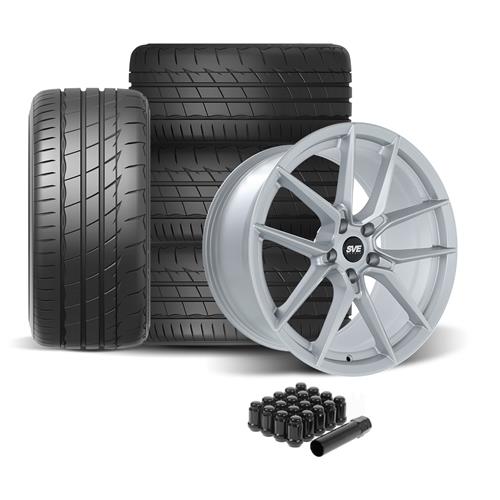 SVE Mustang DHP1 Wheel & Firestone Tire Kit - 19x10 - Matte Silver