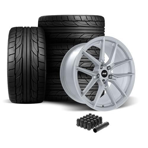 SVE Mustang DHP1 Wheel & Nitto Tire Kit - 19x10 - Matte Silver (05-14)