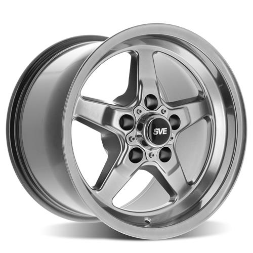 2005-10 Mustang SVE Drag "Classic" Wheel & Tire Kit  - 15x3.75 /10 - Dark Stainless 