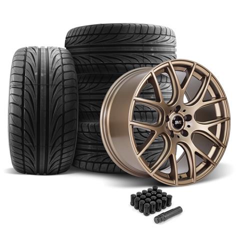 SVE Mustang Drift Wheel & Tire Kit - 19x9.5 - Satin Bronze (05-14) Ohtsu FP8000