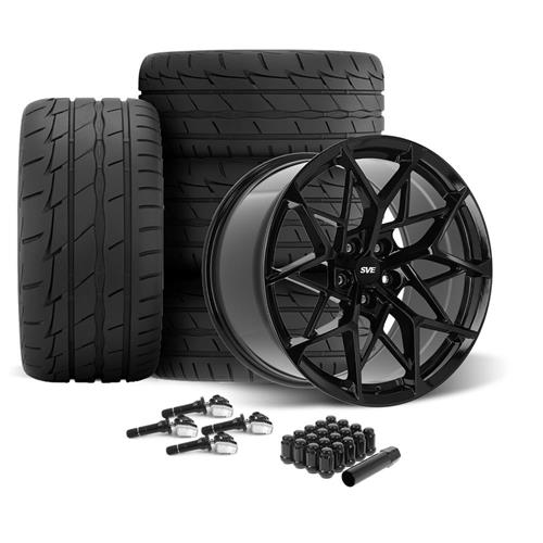 SVE Mustang MHP1 Wheel & Firestone Tire Kit - 19x10/11 - Gloss
