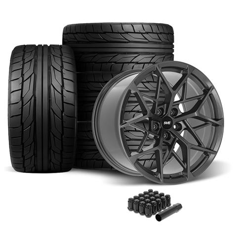タイヤ・ホイール mustang125 SVE Mustang MHP1 Wheel & Nitto Tire Kit - 19x10 - Graphite (05-14)