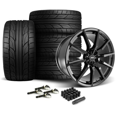SVE Mustang S350 Wheel & Nitto Tire Kit - 20x10 - Gloss Black (15-23)