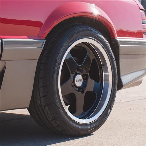 Mustang SVE Saleen SC Style Wheel - 17X8 - Black w/Machined Lip | 79-93