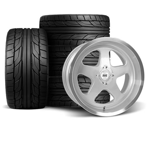 SVE Mustang Saleen SC Style Wheel & Tire Kit - 17x8/10 - Silver - Deep Dish (79-93) Nitto NT555 G2
