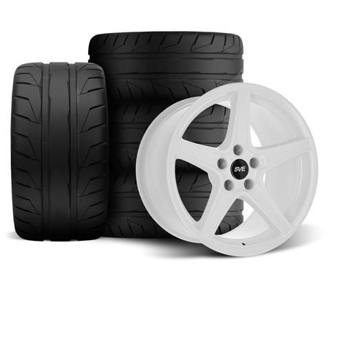 SVE Mustang Saleen Style Wheel & Tire Kit - 18x9/10 - White - NT05 Tires (94-04)