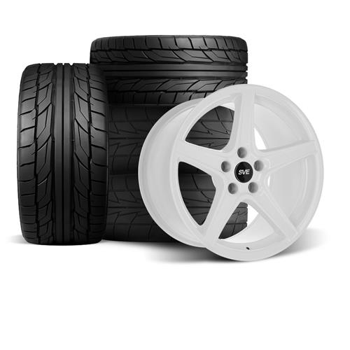 SVE Mustang Saleen Style Wheel & Tire Kit - 18x9/10 - White - NT555 G2 Tires (94-04)