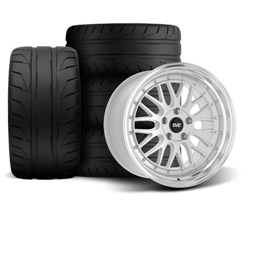 SVE Mustang Series 1 Wheel & Tire Kit - 18x9/10 - Gloss Silver (94-04) Nitto NT05