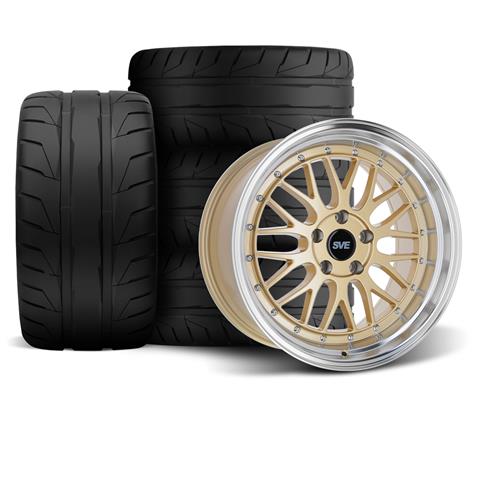 1994-04 Mustang SVE Series 1 Wheel & Tire Kit - 18x9/10 - Liquid Gold Nitto NT05
