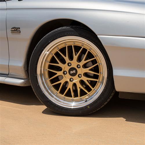 1994-04 Mustang SVE Series 1 Wheel & Nitto Tire Kit - 18x9/10 - Liquid Gold