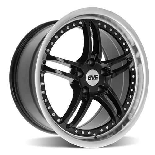 SVE Mustang Series 2 Wheel & Tire Kit 18x9/10 Black w/ Machined Lip (9404) Nitto NT05