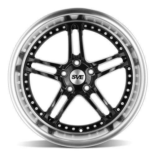 SVE Mustang Series 2 Wheel & Tire Kit 18x9/10 Black w/ Machined Lip (9404) Nitto NT05