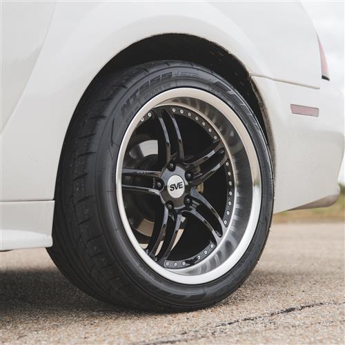 SVE Mustang Series 2 Wheel & Tire Kit 18x9/10 Black w/ Machined Lip (9404) Nitto NT05