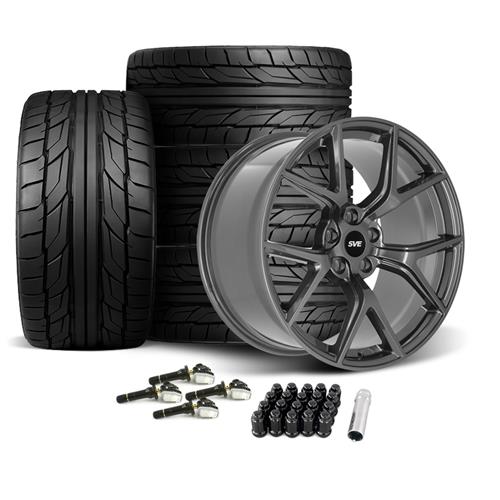 タイヤ・ホイール mustang125 Mustang SVE SP2 Wheel & Nitto Tire Kit- 19x10 - Gloss Graphite | 15-23