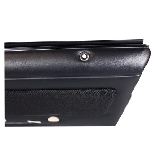1987-1989 Mustang TMI Door Panels for Manual Windows w/ Tweed Inserts - Black