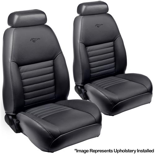 1999-2004 Mustang TMI Front Sport Seat Upholstery - Leather - Dark Charcoal