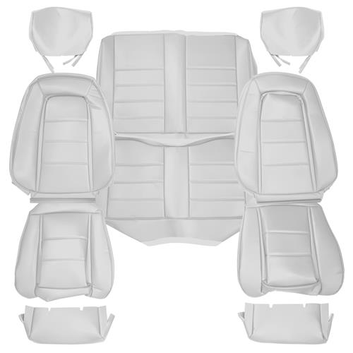 TMI Mustang Vinyl Seat Upholstery Sport Seats Oxford White (8586