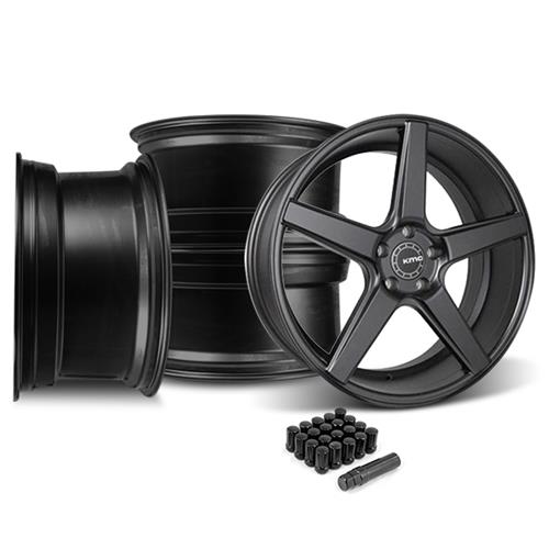 KMC Mustang 685 District Wheel & Lug Nut Kit 20x8.5/10.5 Satin Black
