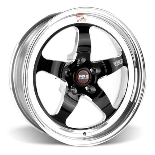 Weld Mustang RT-S S71 Drag Wheel - 17x5 Black w/ Polished Lip (94-17 ...