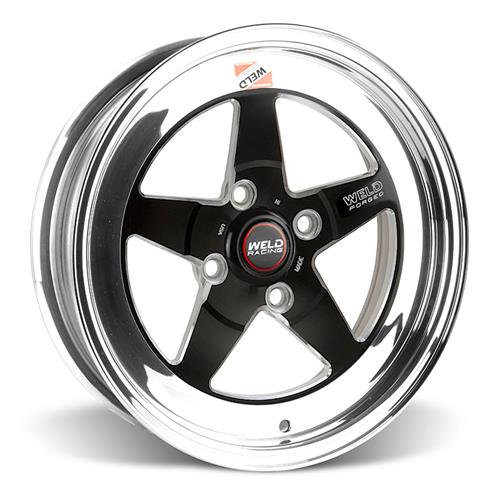 Weld Mustang RT-S S71 Wheel - 15x4 Black w/ Polished Lip (79-93)