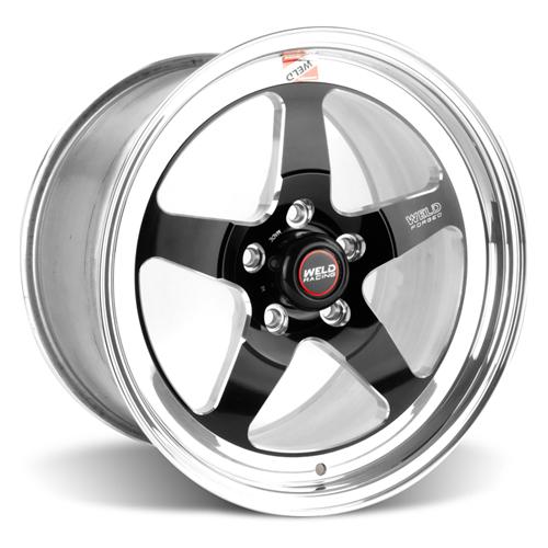 Weld Mustang RT-S S71 Drag Wheel - 17x10 Black w/ Polished Lip (05-17 ...