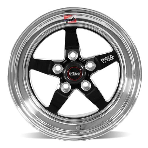 Weld Mustang RT-S S71 Drag Wheel - 15x10 Black w/ Polished Lip (94-04 ...