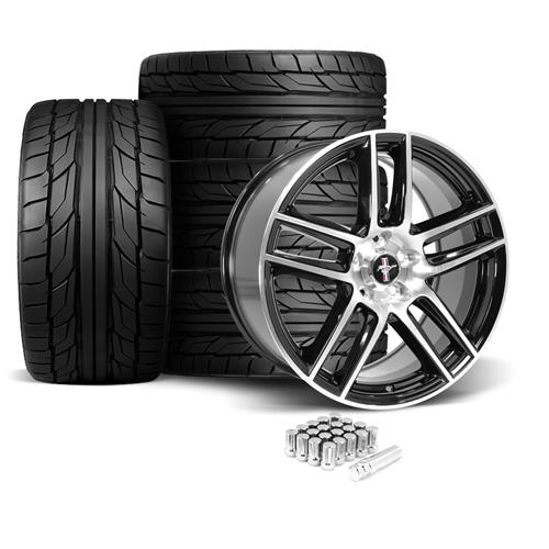 Ford Performance Mustang Laguna Seca Boss 302S Wheel & Tire Kit - 19x9/10 - Black w/ Machined Face (05-14) Nitto NT555 G2
