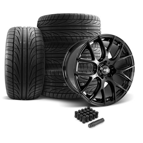 SVE Mustang Drift Wheel & Tire Kit - 19x9.5 - Gloss Black (05-14) Ohtsu FP8000