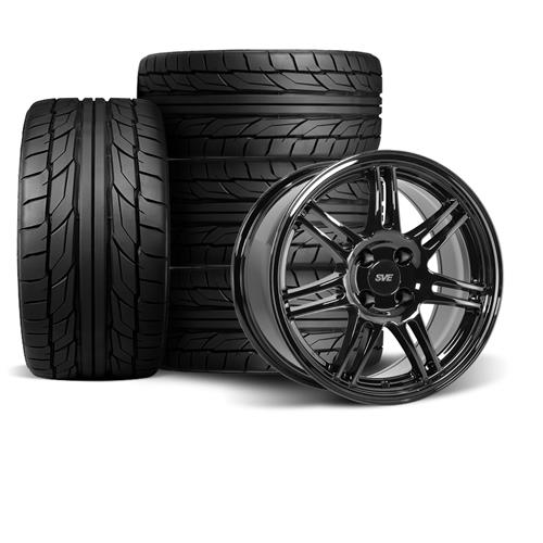 SVE Mustang Anniversary Wheel & Tire Kit - 17x9 - Gloss Black (79-93) Nitto NT555 G2