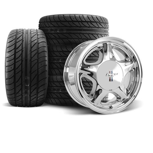 Mustang Pony Wheel & Tire Kit - 16X7 - Chrome (79-93) Ohtsu FP7000