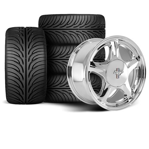 1979 93 5 Lug Ford Mustang Chrome Pony Wheels And Tire Kit Fox Body By 0 Resto