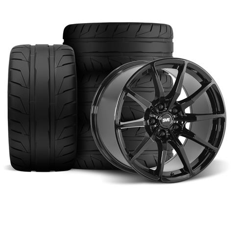 1994-04 Mustang SVE S350 Wheel Kit - 18x9/10 - Gloss Black Nitto NT05