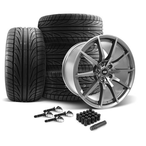 2015-21 Mustang SVE S350 Wheel & Tire Kit - 19x10 - Gloss Graphite Ohtsu FP8000
