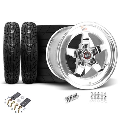 Mustang Weld RT-S Polished Wheel & Tire Kit - 17x5/15x10 (05-14)